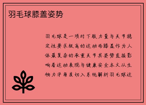 羽毛球膝盖姿势